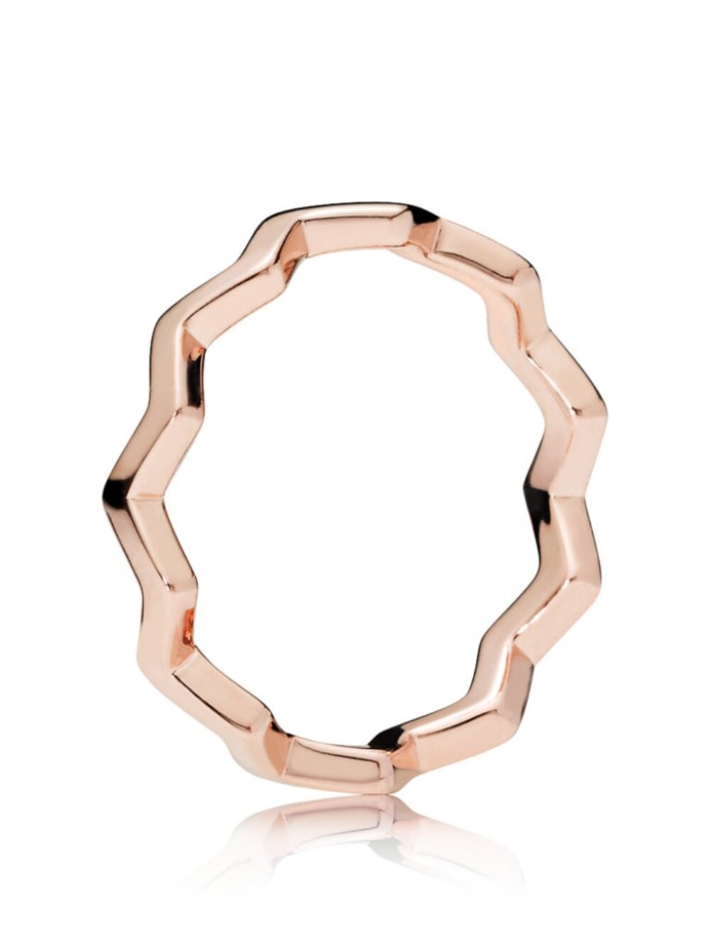 Rose Gold Plate Polished Zigzag Ring